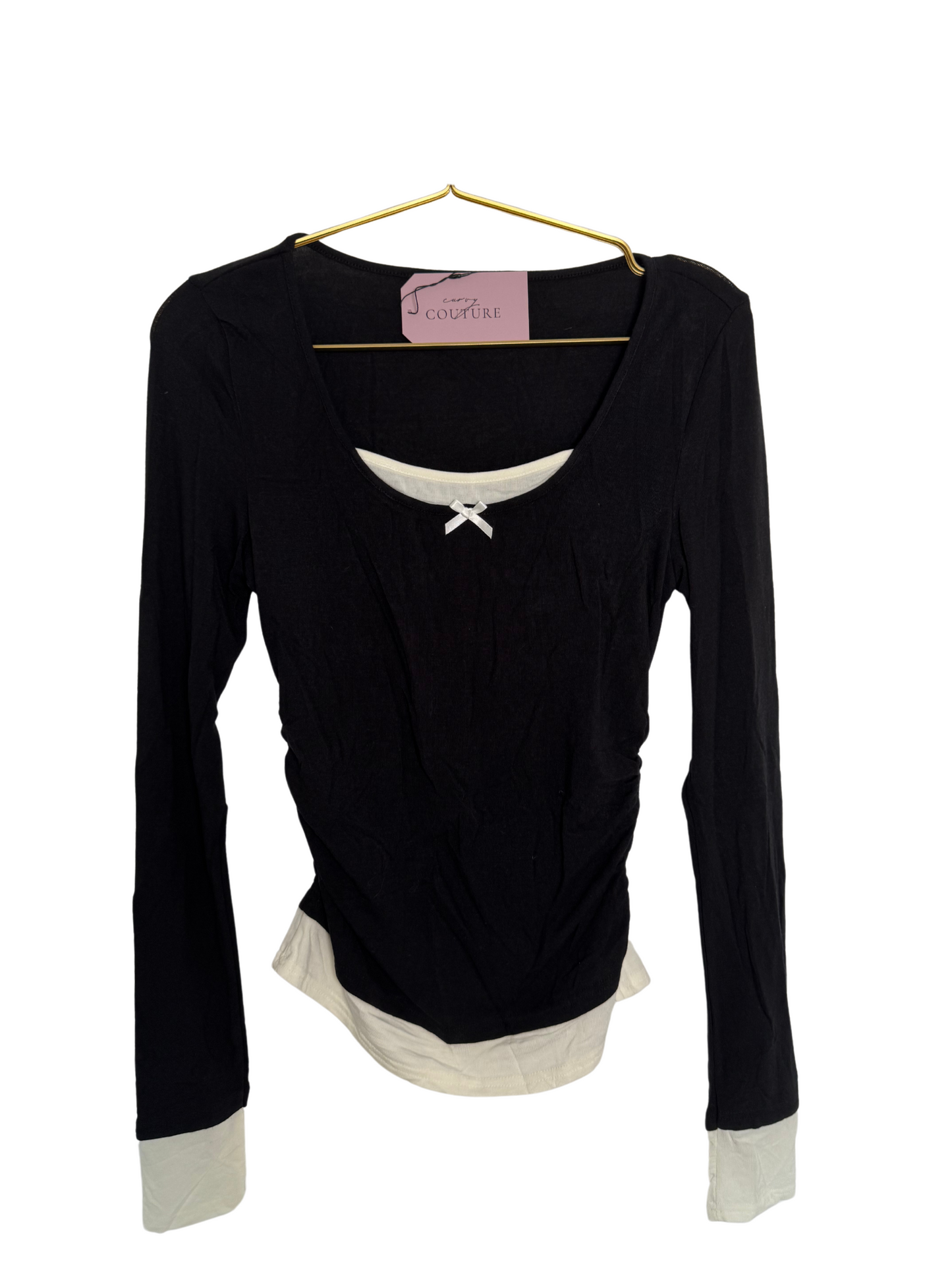Langarmshirt black & white