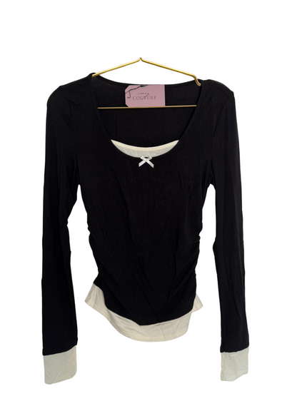 Langarmshirt black & white