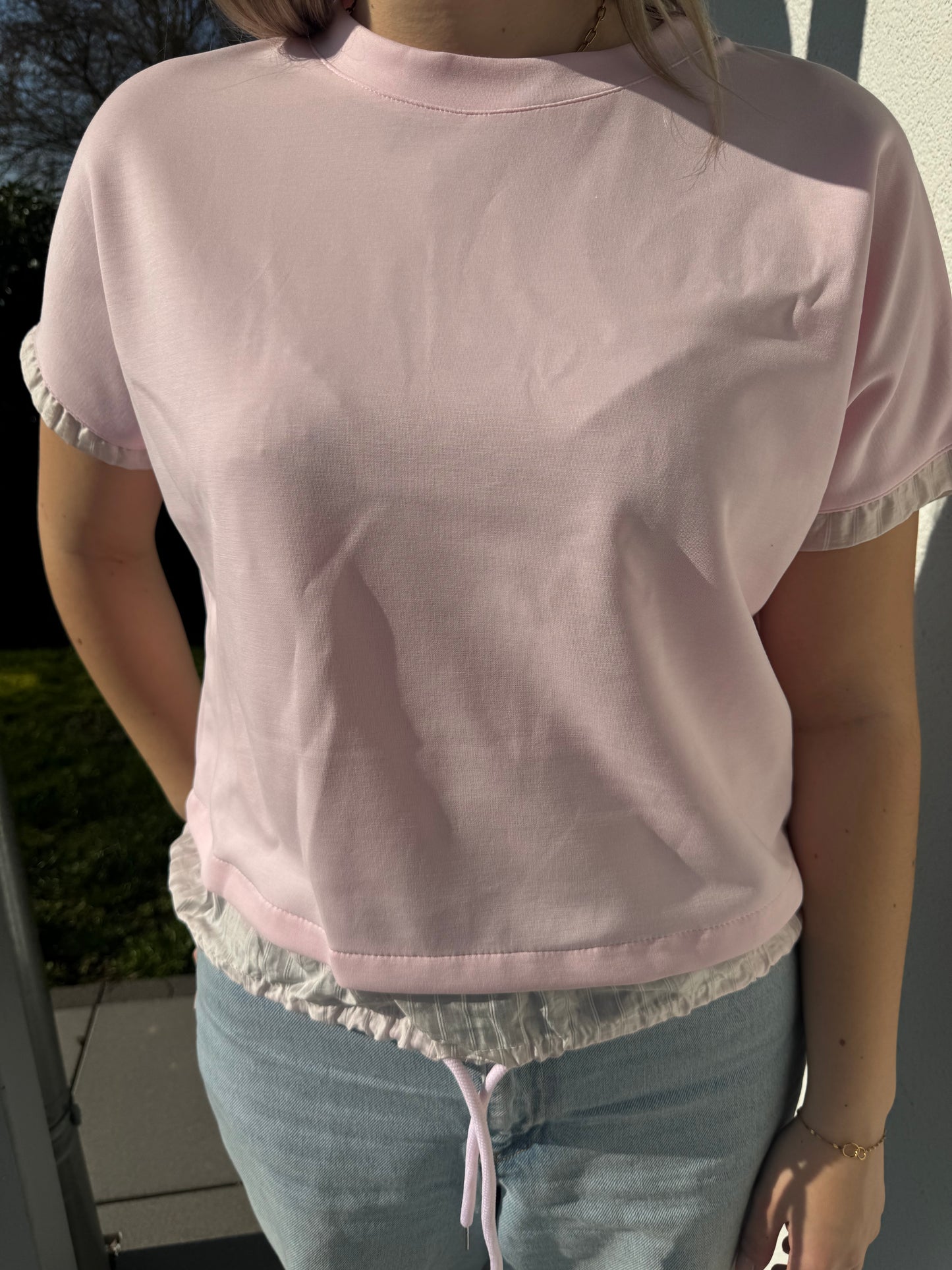 Shirt aus Butterstoff rosa