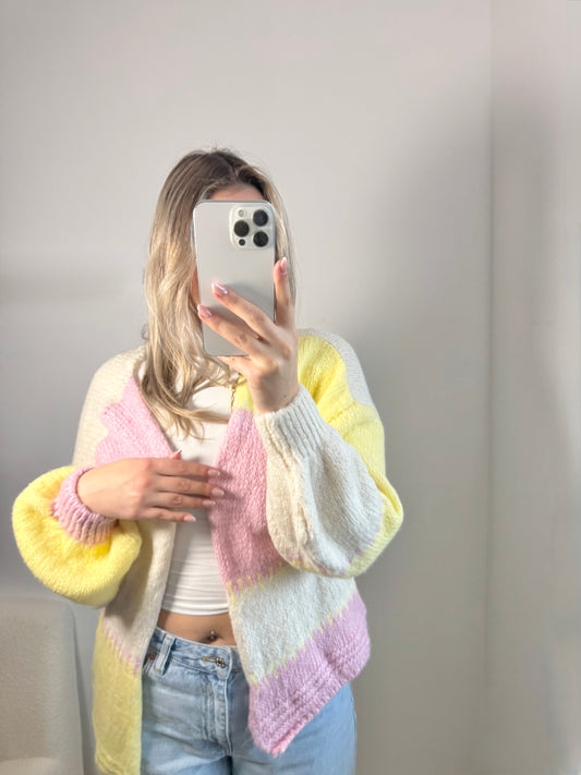 Strickjacke colour blocks