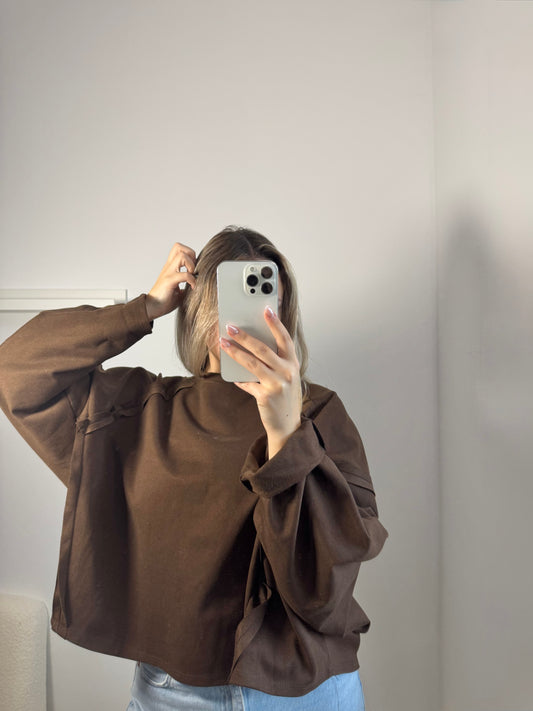 Lockeres Sweatshirt braun