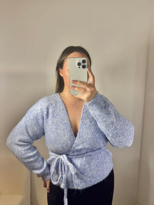 Wickeltraum Strickjacke blau