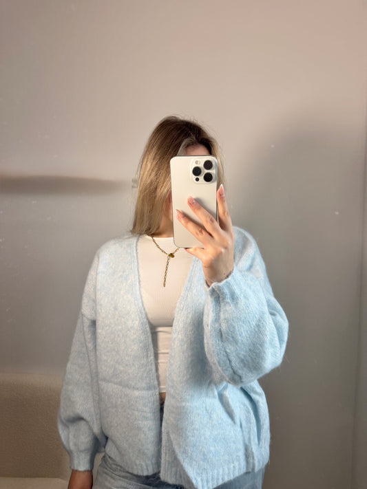 Strickjacke spring hellblau