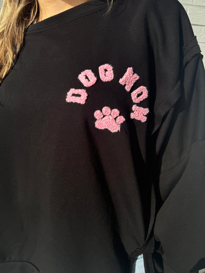 Sweatshirt DOG MUM schwarz