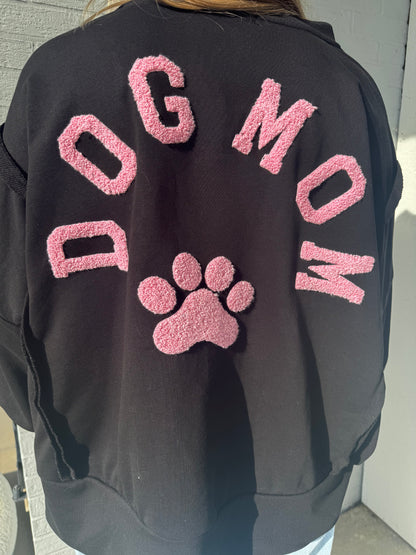 Sweatshirt DOG MUM schwarz