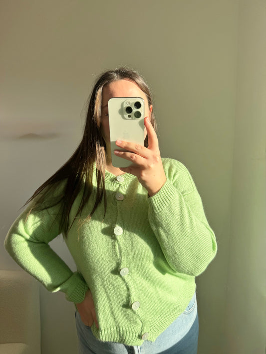 Strickjacke mit Knöpfen grün