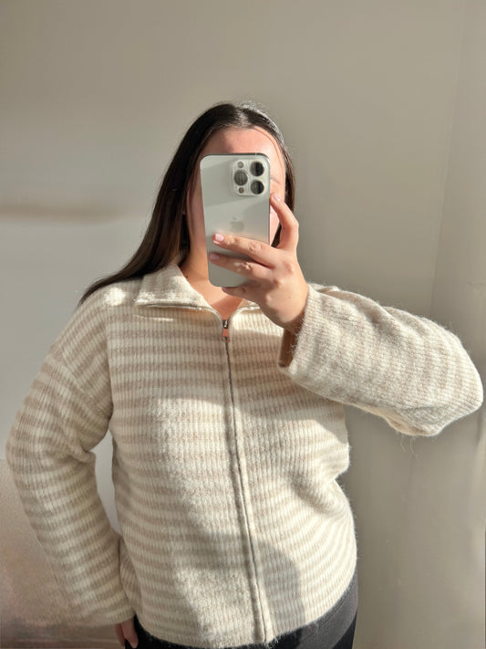 Zip Cardigan taupe/beige