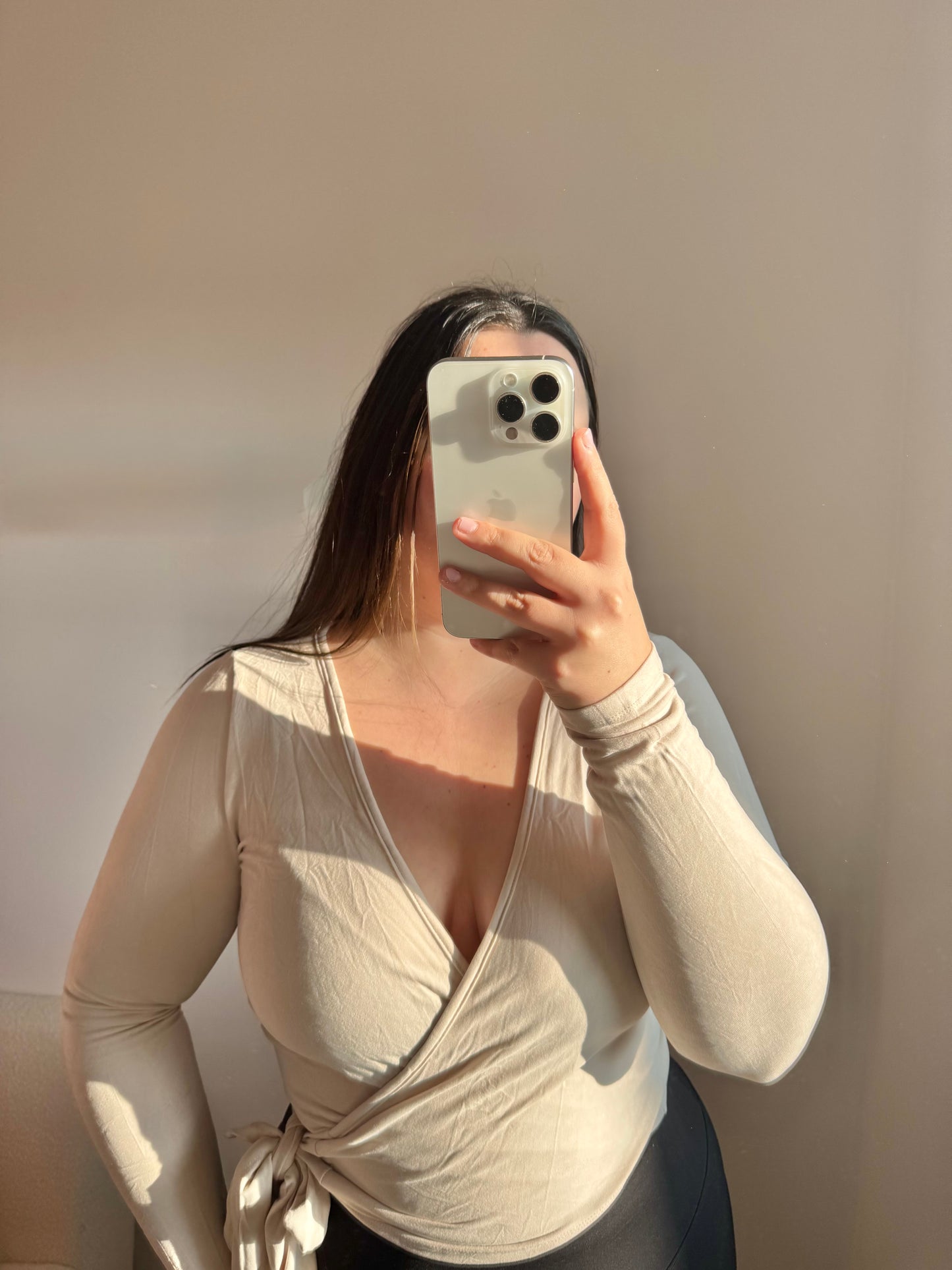 Wickeloberteil beige