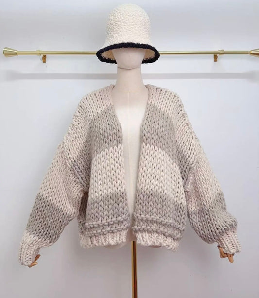 Grobstrick Cardigan beige