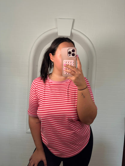 Tshirt rosa rot Streifen
