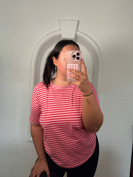 Tshirt rosa rot Streifen
