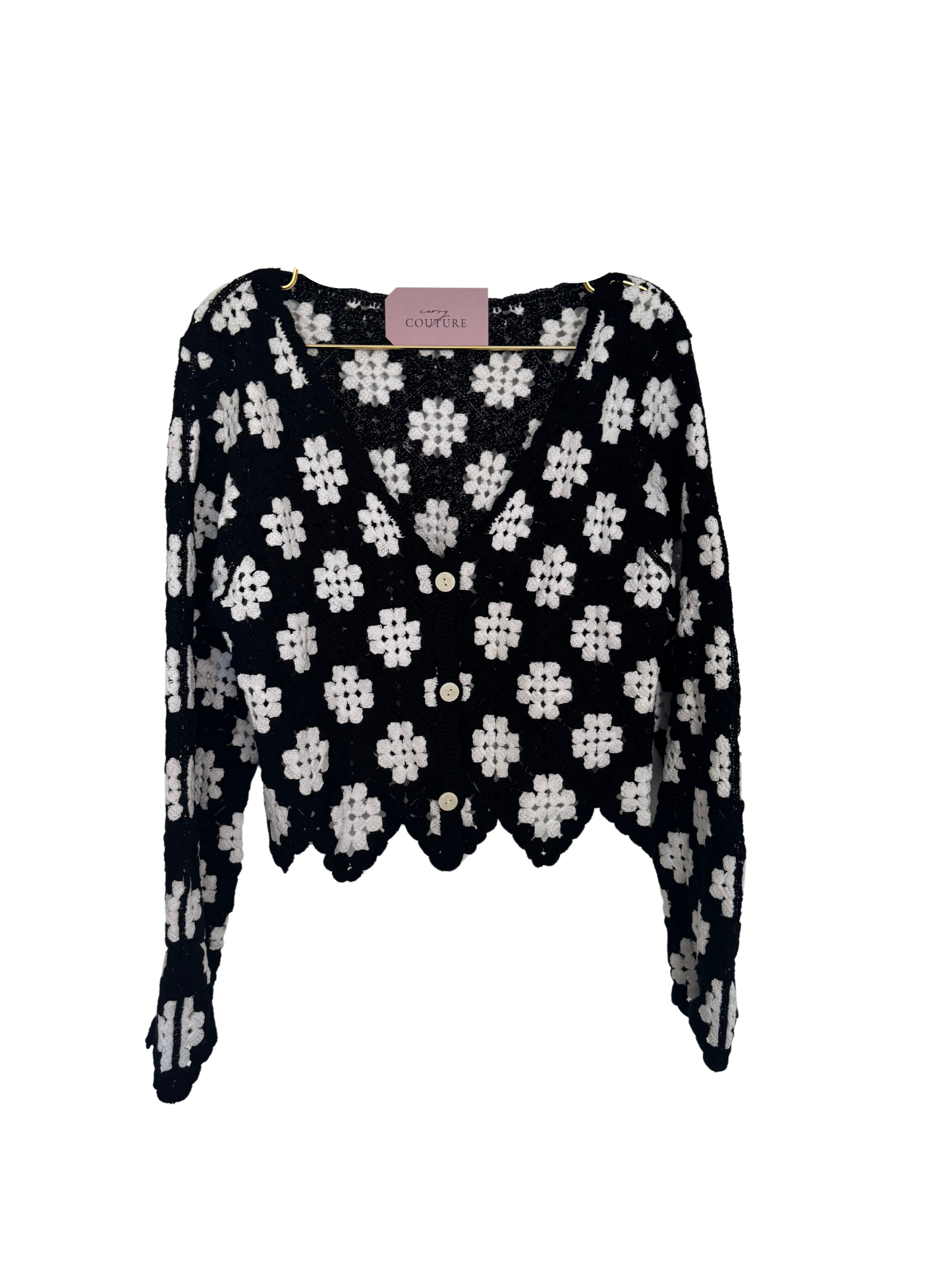 Cardi Blumi schwarz weiß