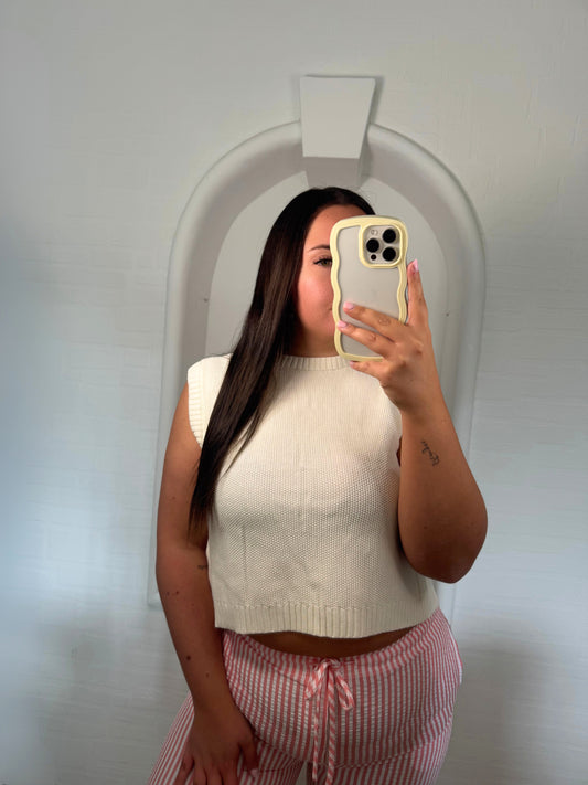 Top mit Rückenausschnitt beige