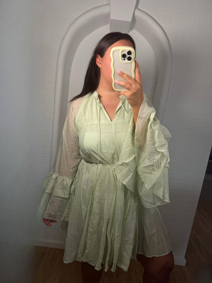Kleid mit Flatterärmeln mintgrün