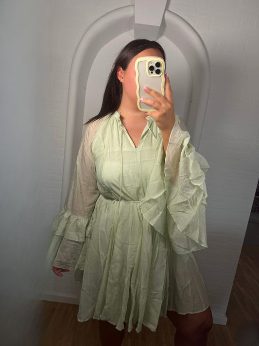 Kleid mit Flatterärmeln mintgrün