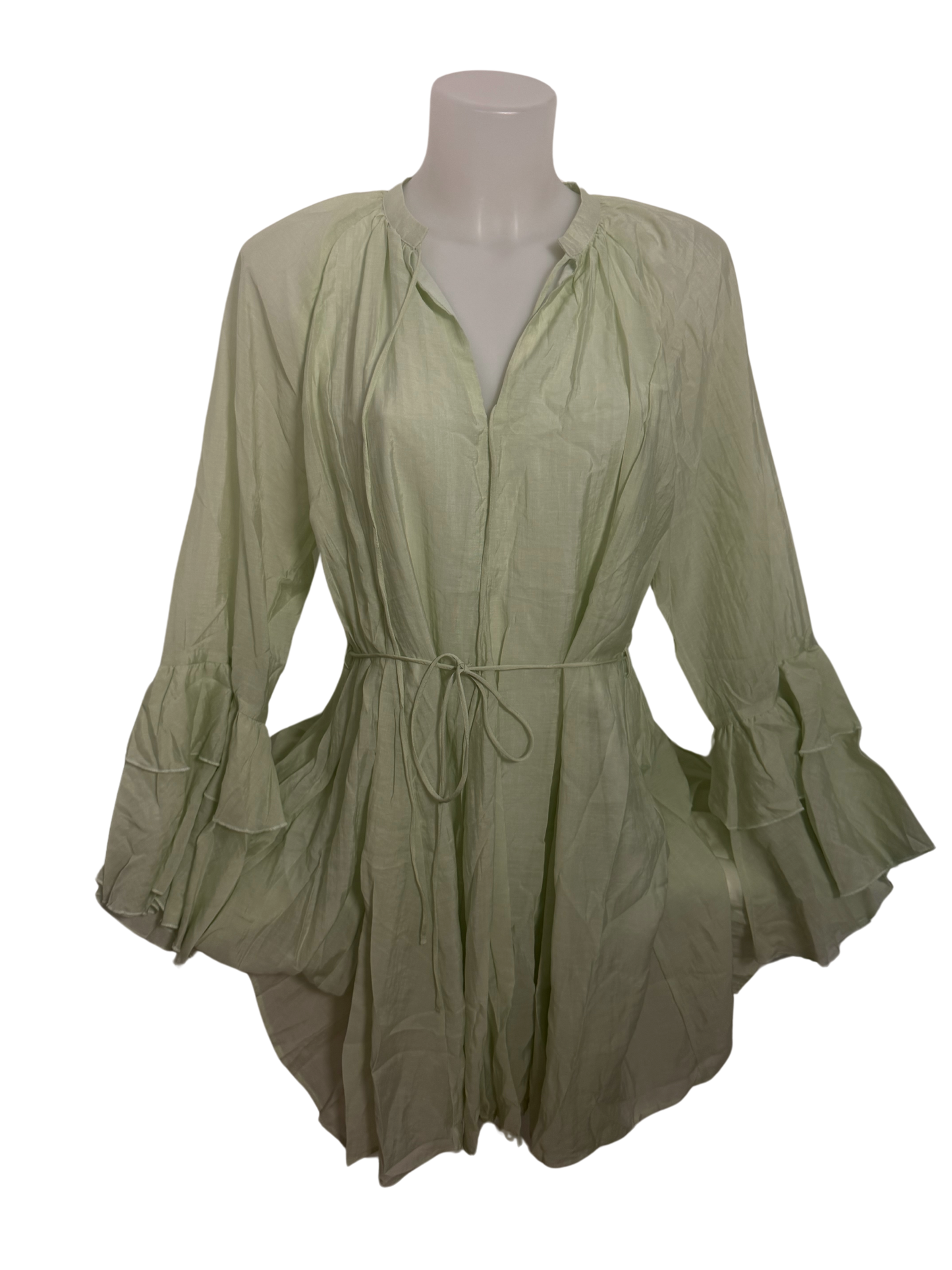Kleid mit Flatterärmeln mintgrün
