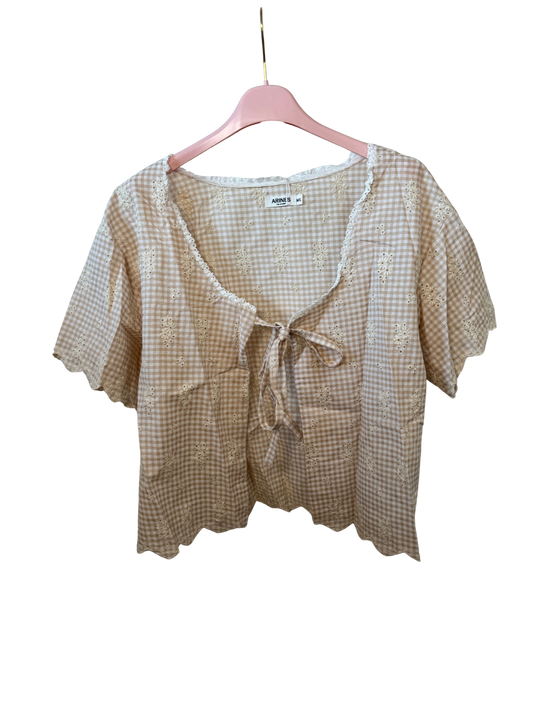 Kurzarm Bluse beige