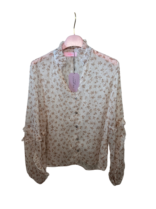 Bluse transparent Blümchen