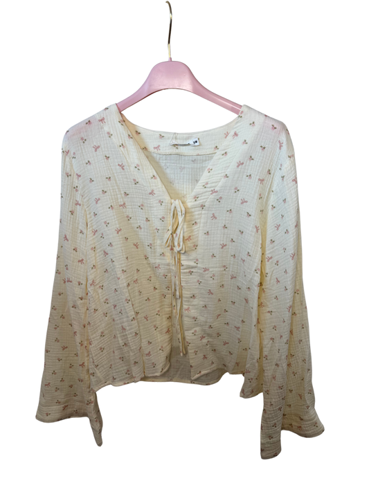 Schleifen Bluse mit Blümchen