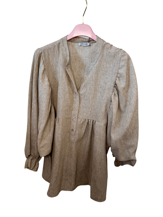 Oversize Bluse beige