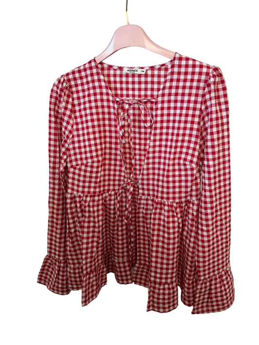 Karo Bluse rot