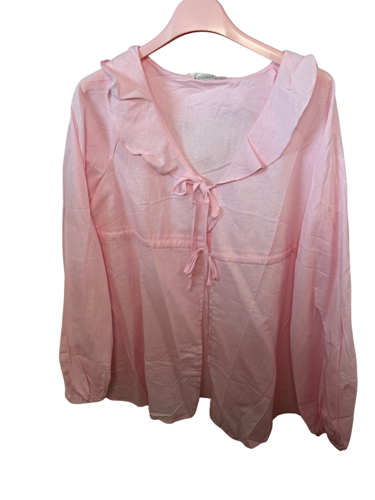 Bluse rosa mit Volant