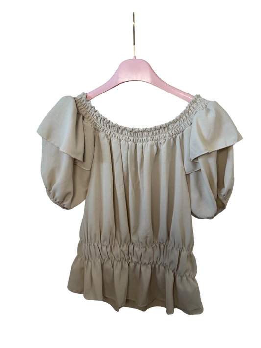 Off Shoulder Bluse beige