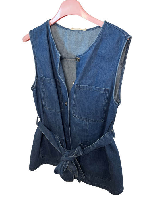 Jeans Weste mit Gürtel