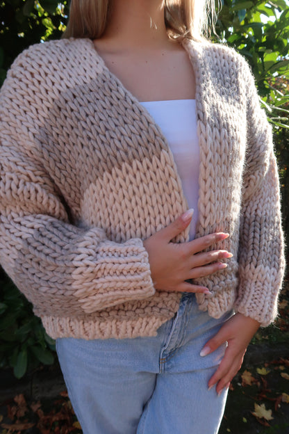 Grobstrick Cardigan beige