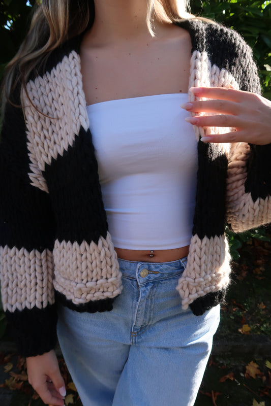 Grobstrick Cardigan schwarz