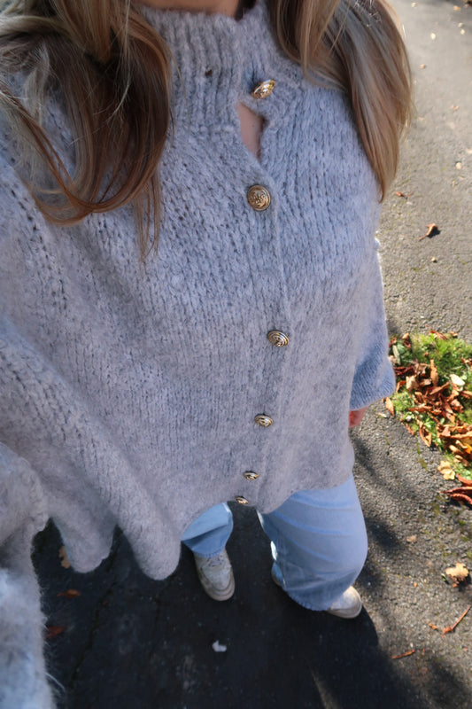 kuschelige Strickjacke grau