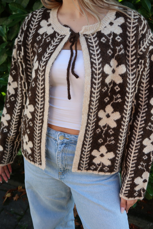 Strickjacke woodland stroll braun