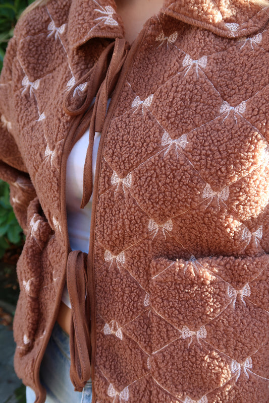 Jacke mit Schleifen braun
