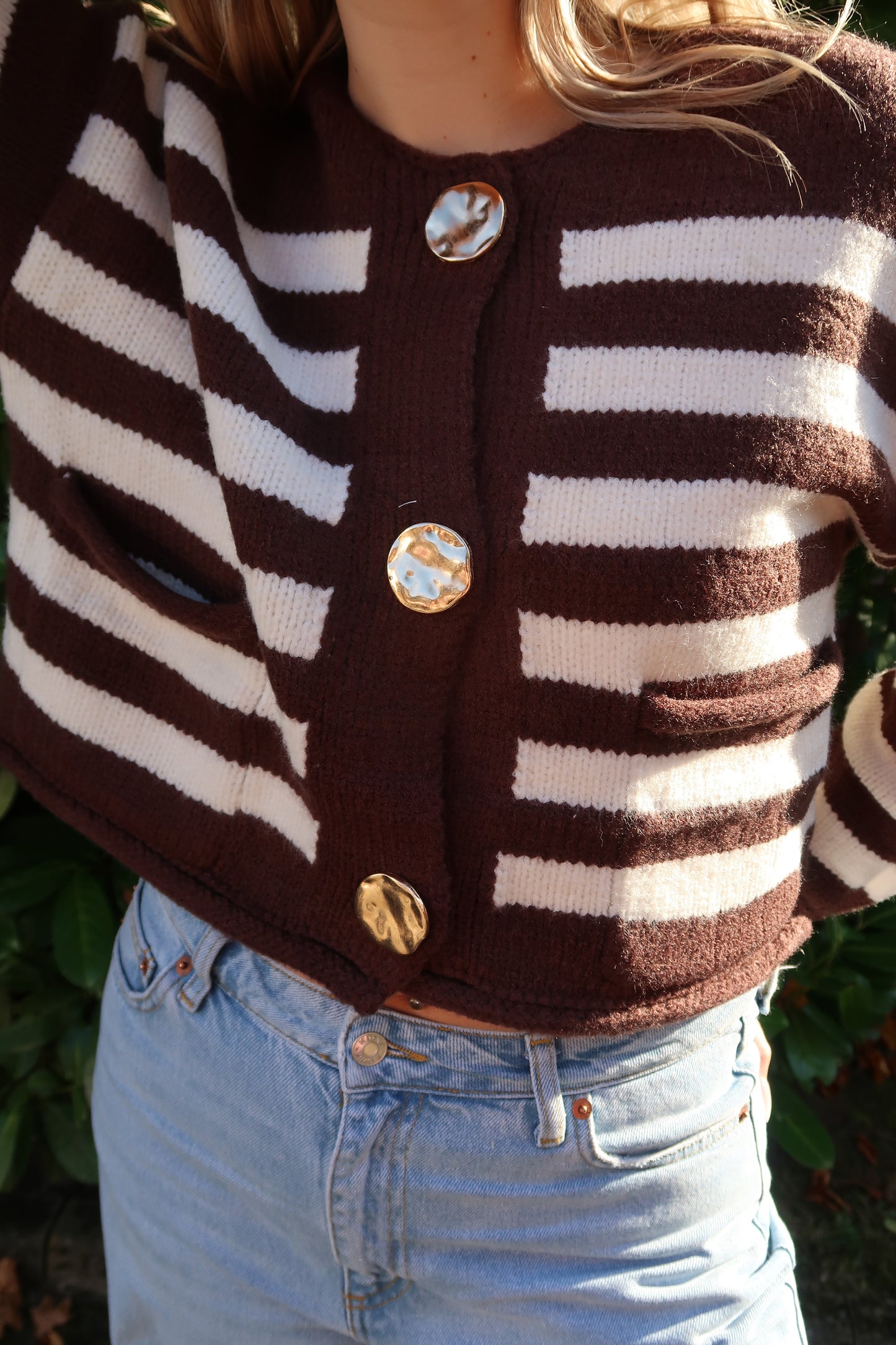 Strickjacke brown stripes