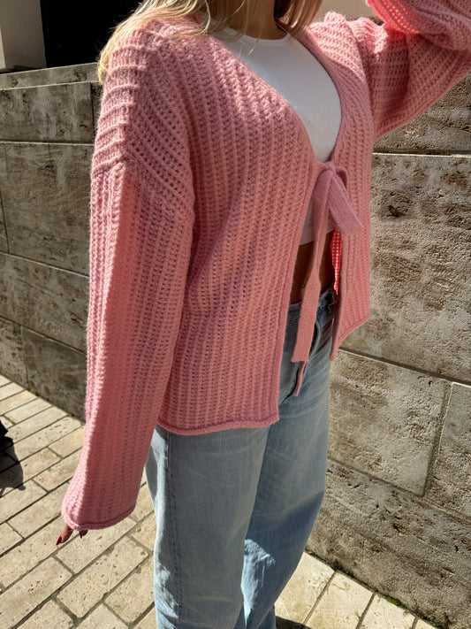 Cardigan Schleifi rosa