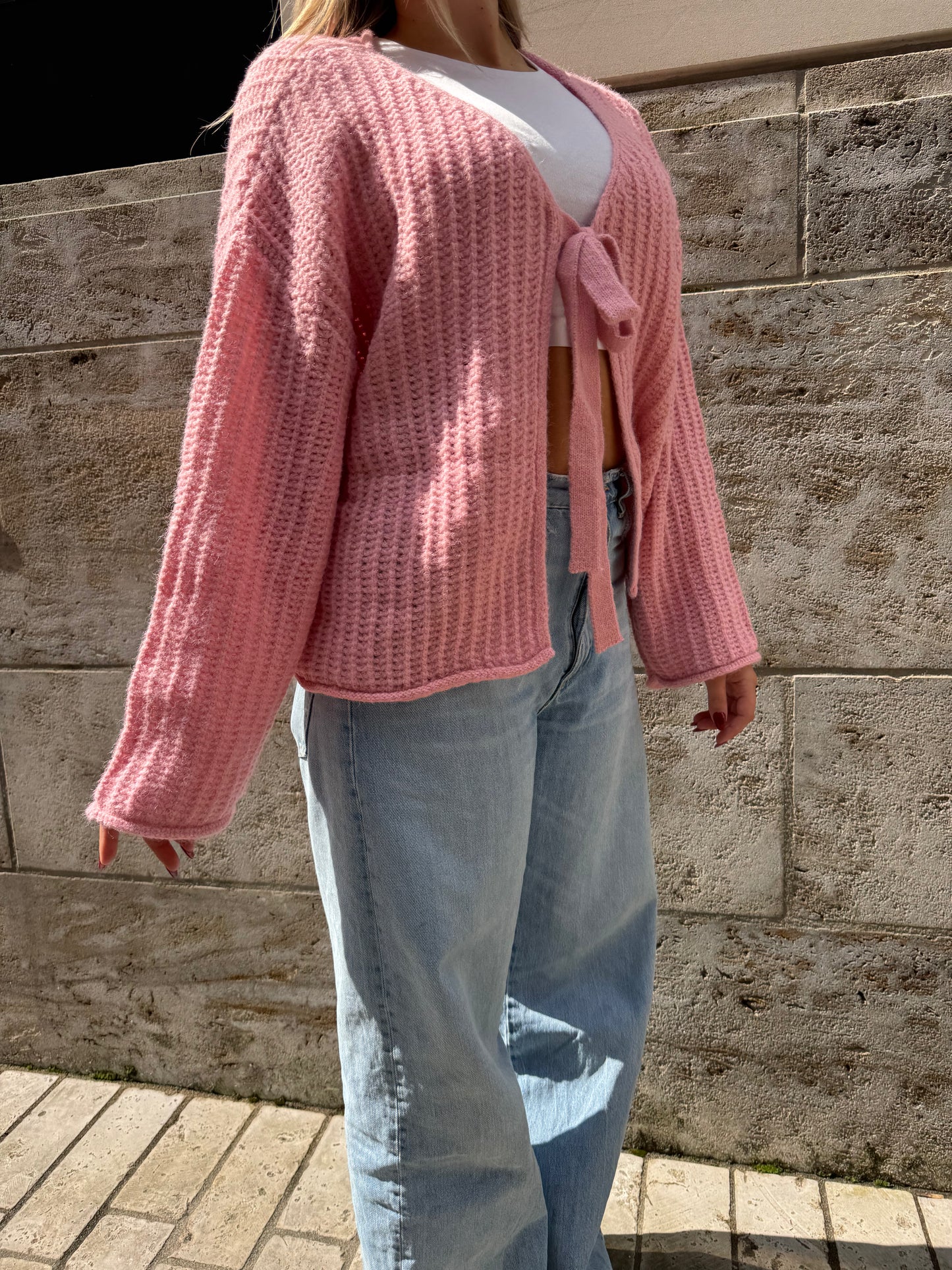 Cardigan Schleifi rosa