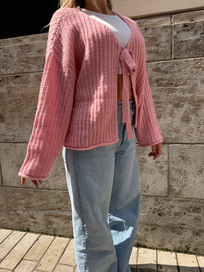 Cardigan Schleifi rosa
