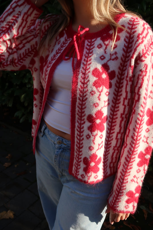 Strickjacke woodland stroll rosa