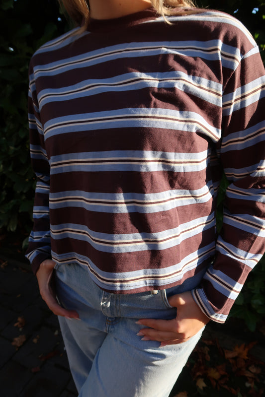 Longsleeve braun blau