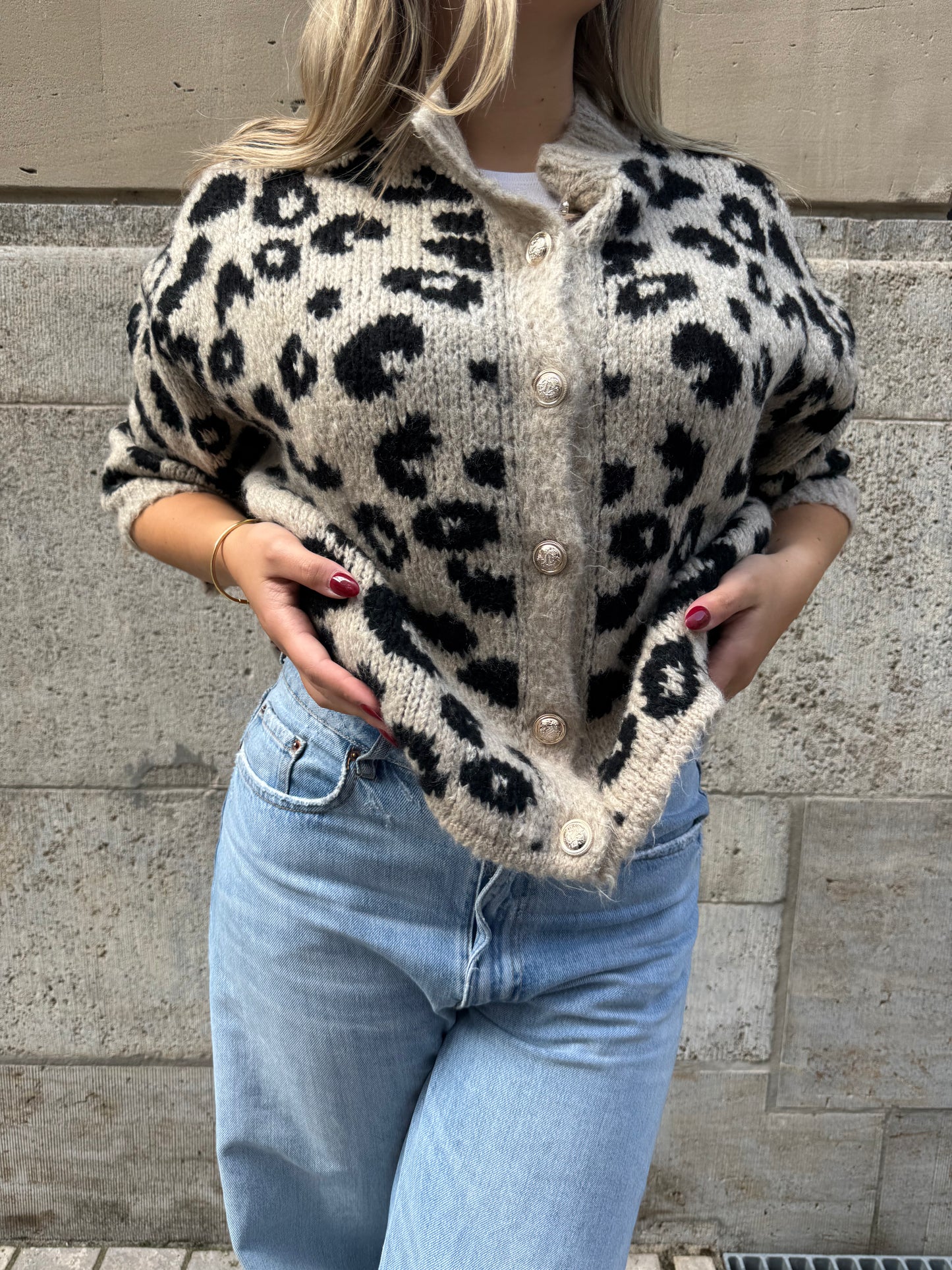 Strickjacke Leo beige
