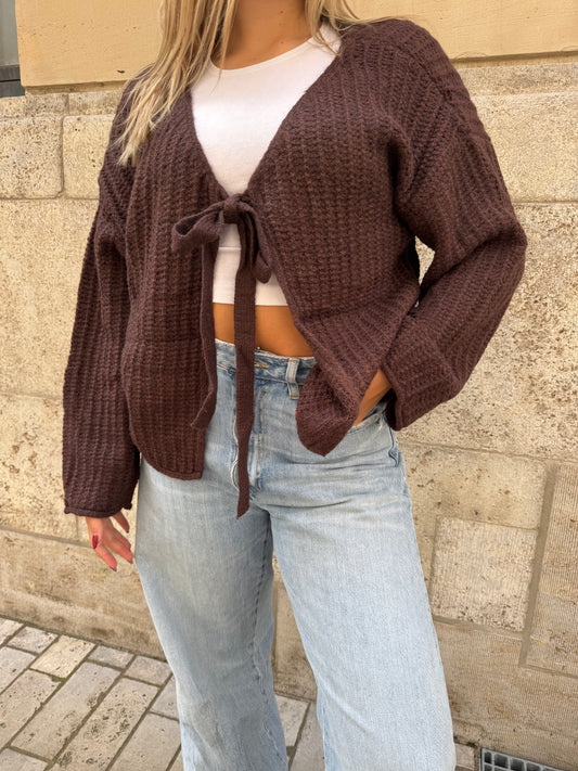 Cardigan Schleifi braun