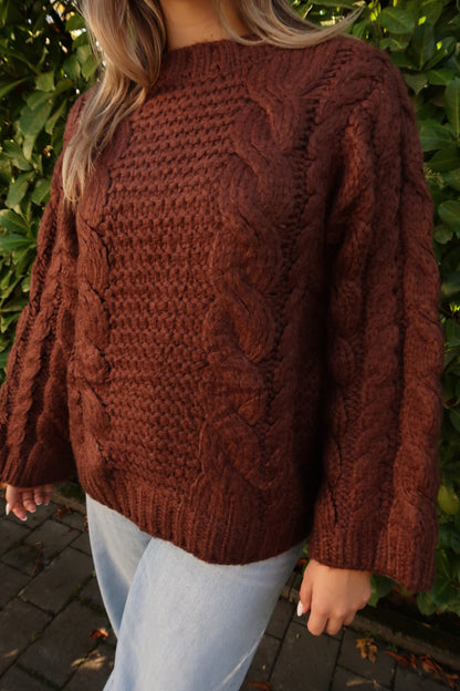 Pullover cuddle long braun