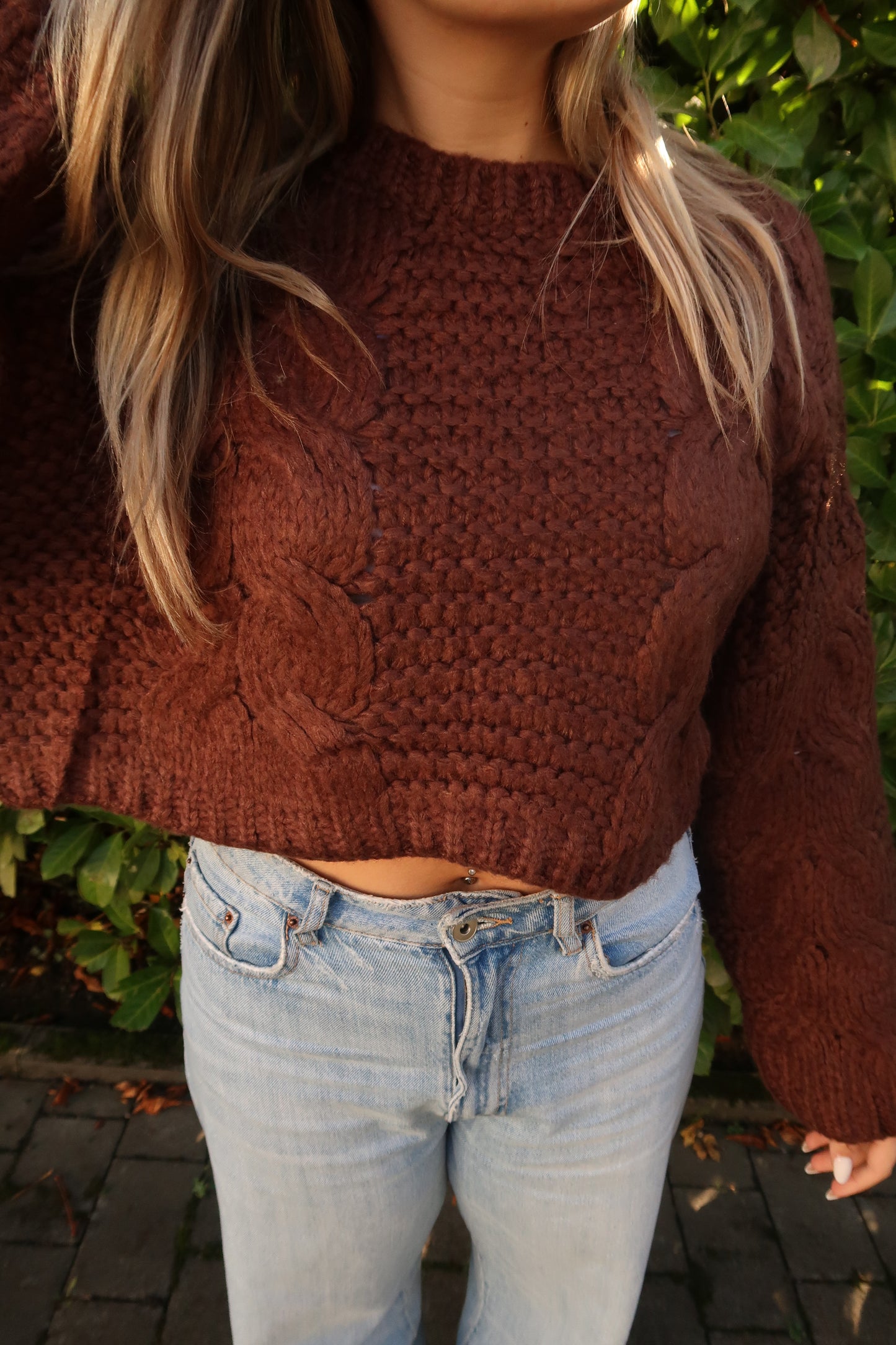 Pullover cuddle short braun