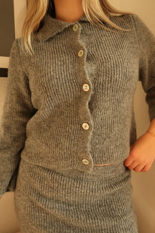 Set Cardigan & Rock grau