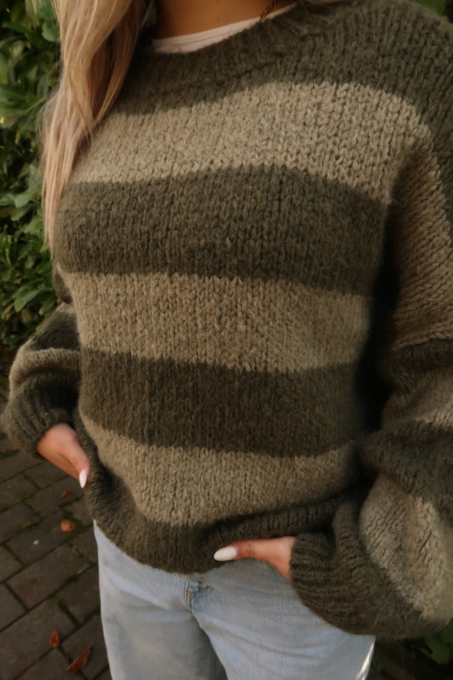 Pullover stripe affairs grün