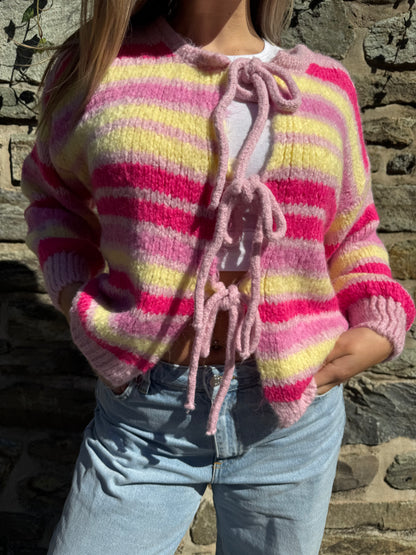 Strickjacke rosa yellow