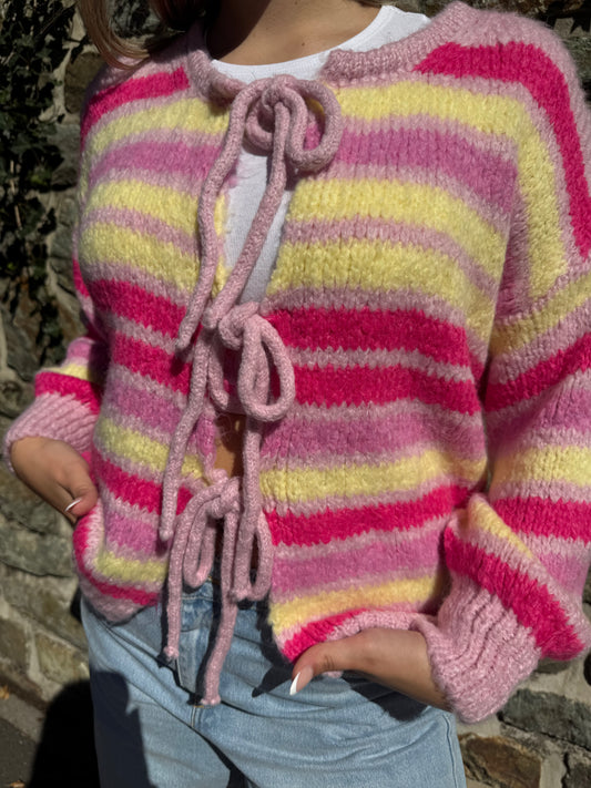 Strickjacke rosa yellow
