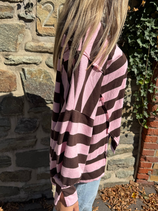 Dünnes Sweatshirt rosa braun