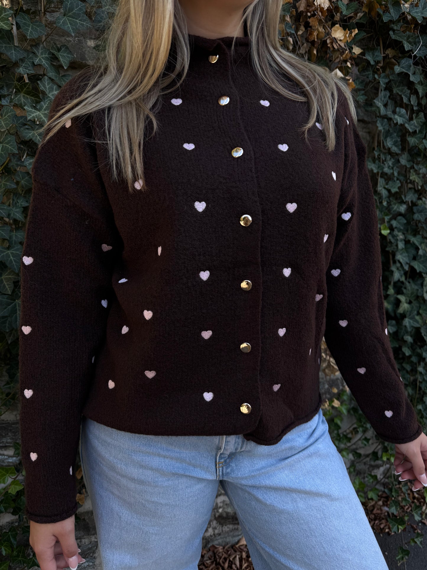 Strickjacke Herbstliebe braun