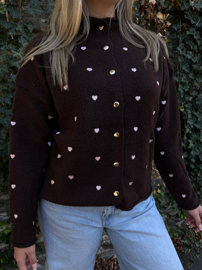 Strickjacke Herbstliebe braun